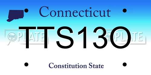 TTS13O Connecticut License Plate