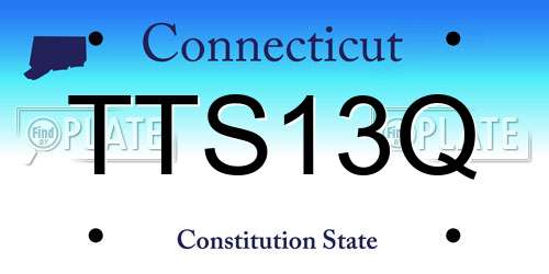 TTS13Q Connecticut License Plate