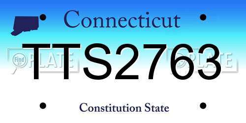 TTS2763 Connecticut License Plate