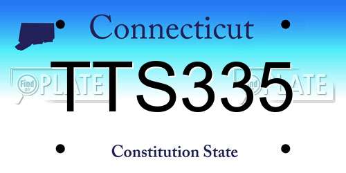 TTS335 Connecticut License Plate