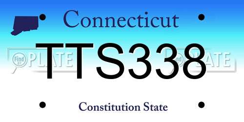 TTS338 Connecticut License Plate