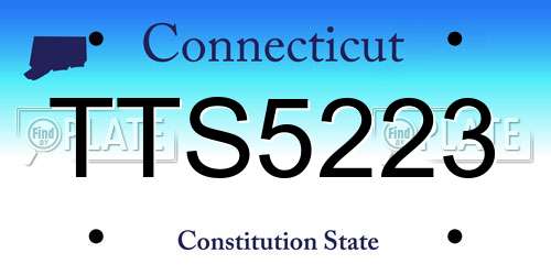 TTS5223 Connecticut License Plate