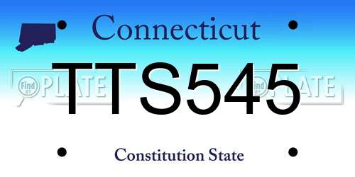 TTS545 Connecticut License Plate