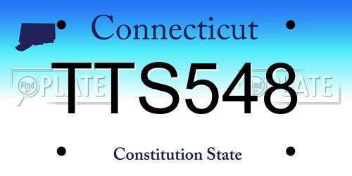 TTS548 Connecticut License Plate