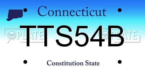 TTS54B Connecticut License Plate