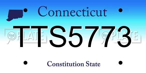 TTS5773 Connecticut License Plate