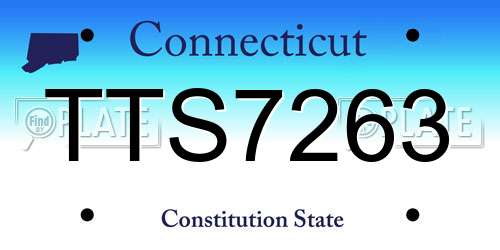 TTS7263 Connecticut License Plate