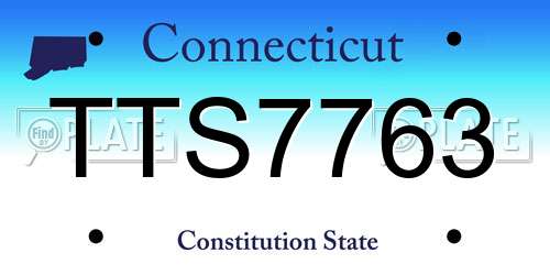 TTS7763 Connecticut License Plate
