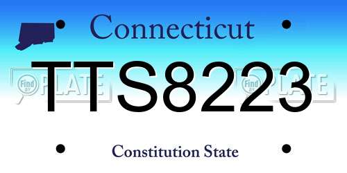 TTS8223 Connecticut License Plate