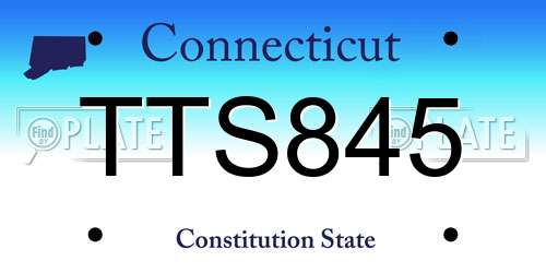 TTS845 Connecticut License Plate
