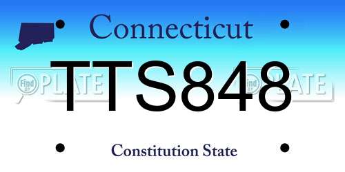 TTS848 Connecticut License Plate