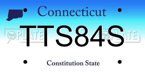 TTS84S Connecticut License Plate