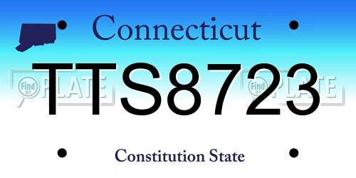 TTS8723 Connecticut License Plate