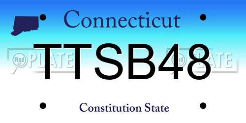 TTSB48 Connecticut License Plate