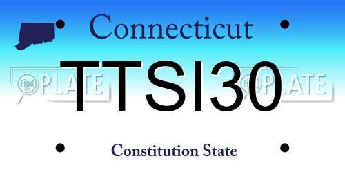 TTSI30 Connecticut License Plate