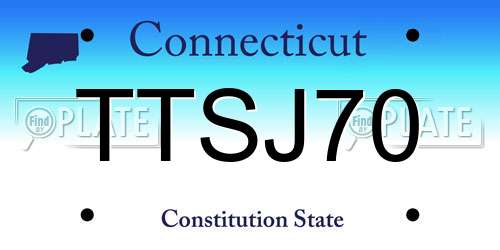 TTSJ70 Connecticut License Plate