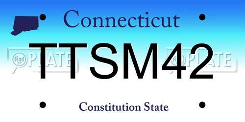 TTSM42 Connecticut License Plate