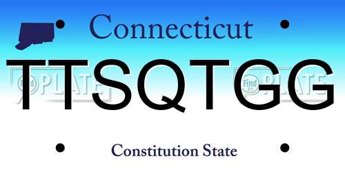 TTSQTGG Connecticut License Plate