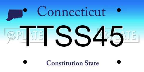 TTSS45 Connecticut License Plate