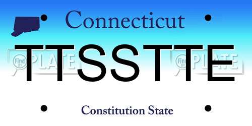 TTSSTTE Connecticut License Plate
