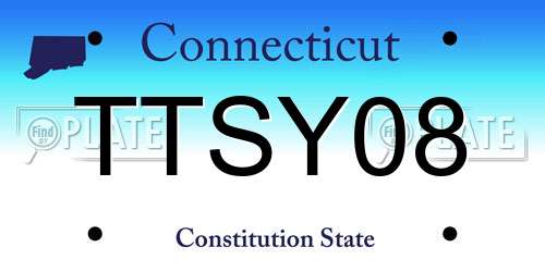 TTSY08 Connecticut License Plate