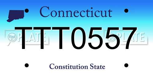 TTT0557 Connecticut License Plate