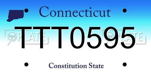 TTT0595 Connecticut License Plate