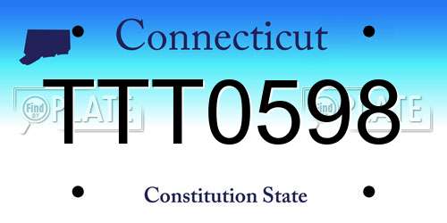 TTT0598 Connecticut License Plate