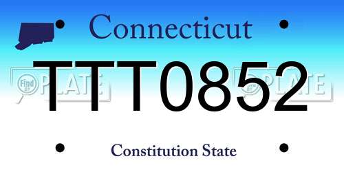TTT0852 Connecticut License Plate