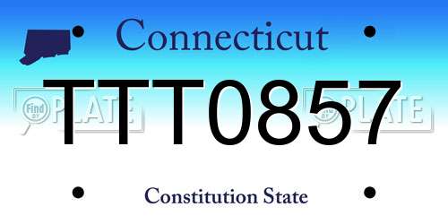 TTT0857 Connecticut License Plate