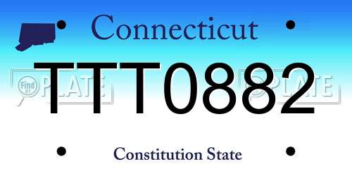 TTT0882 Connecticut License Plate