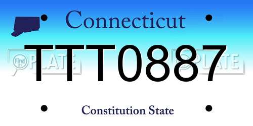 TTT0887 Connecticut License Plate