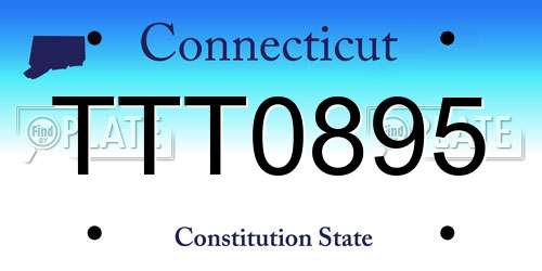 TTT0895 Connecticut License Plate