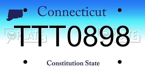 TTT0898 Connecticut License Plate