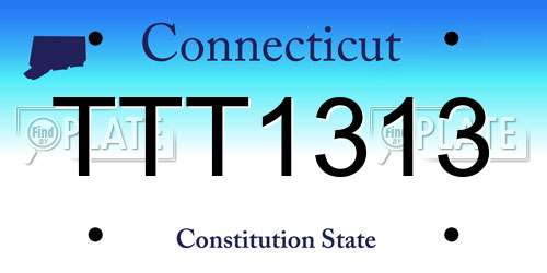 TTT1313 Connecticut License Plate