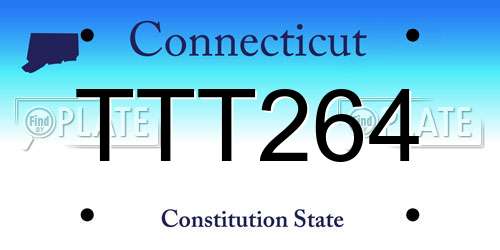 TTT264 Connecticut License Plate