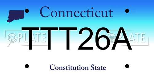 TTT26A Connecticut License Plate