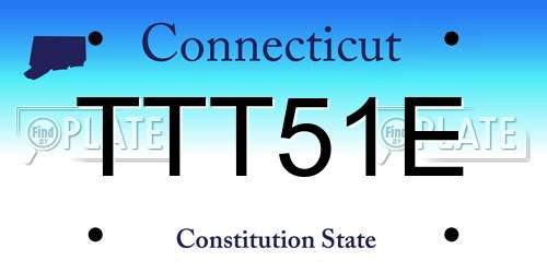TTT51E Connecticut License Plate
