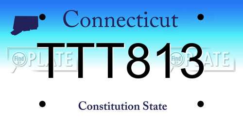 TTT813 Connecticut License Plate