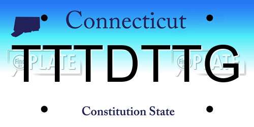 TTTDTTG Connecticut License Plate
