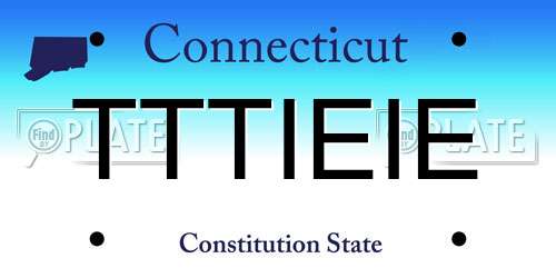 TTTIEIE Connecticut License Plate