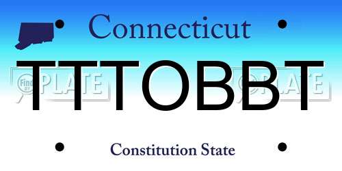 TTTOBBT Connecticut License Plate