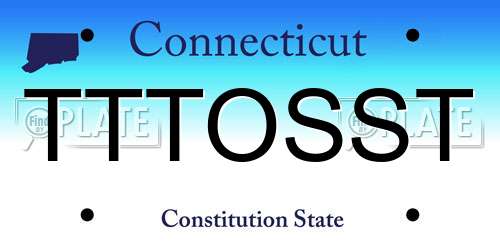 TTTOSST Connecticut License Plate