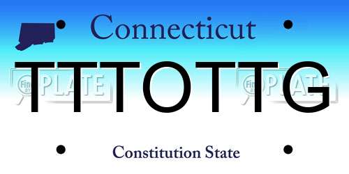 TTTOTTG Connecticut License Plate