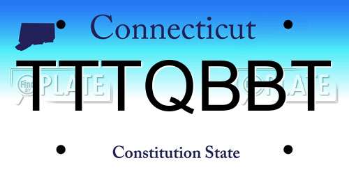 TTTQBBT Connecticut License Plate