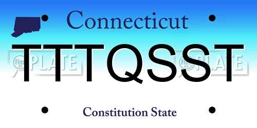 TTTQSST Connecticut License Plate
