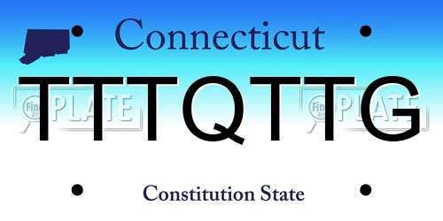 TTTQTTG Connecticut License Plate