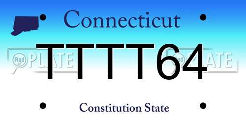 TTTT64 Connecticut License Plate