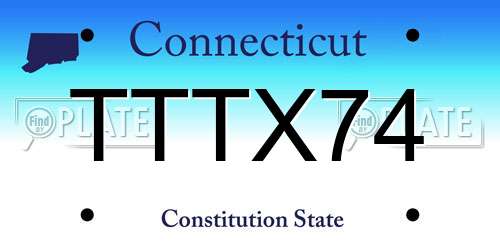 TTTX74 Connecticut License Plate
