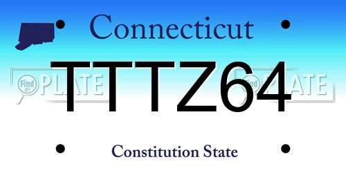 TTTZ64 Connecticut License Plate